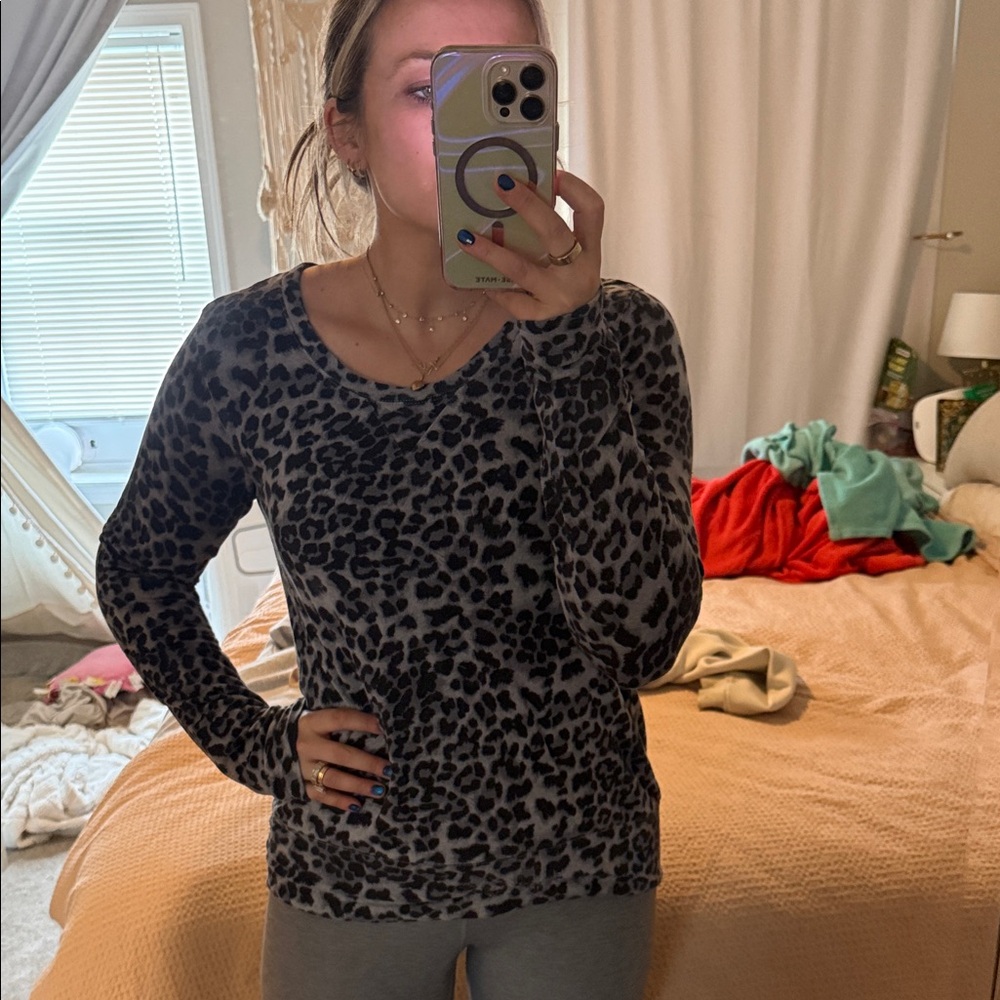 Workshop Republic Clothing Purple Leopard Long Sleeve Top